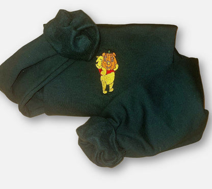 Fall Winnie the Pooh Embroidered Sweatshirt - Embroidered Crewneck - Custom Sweatshirt - Fall Sweater - Halloween Sweater