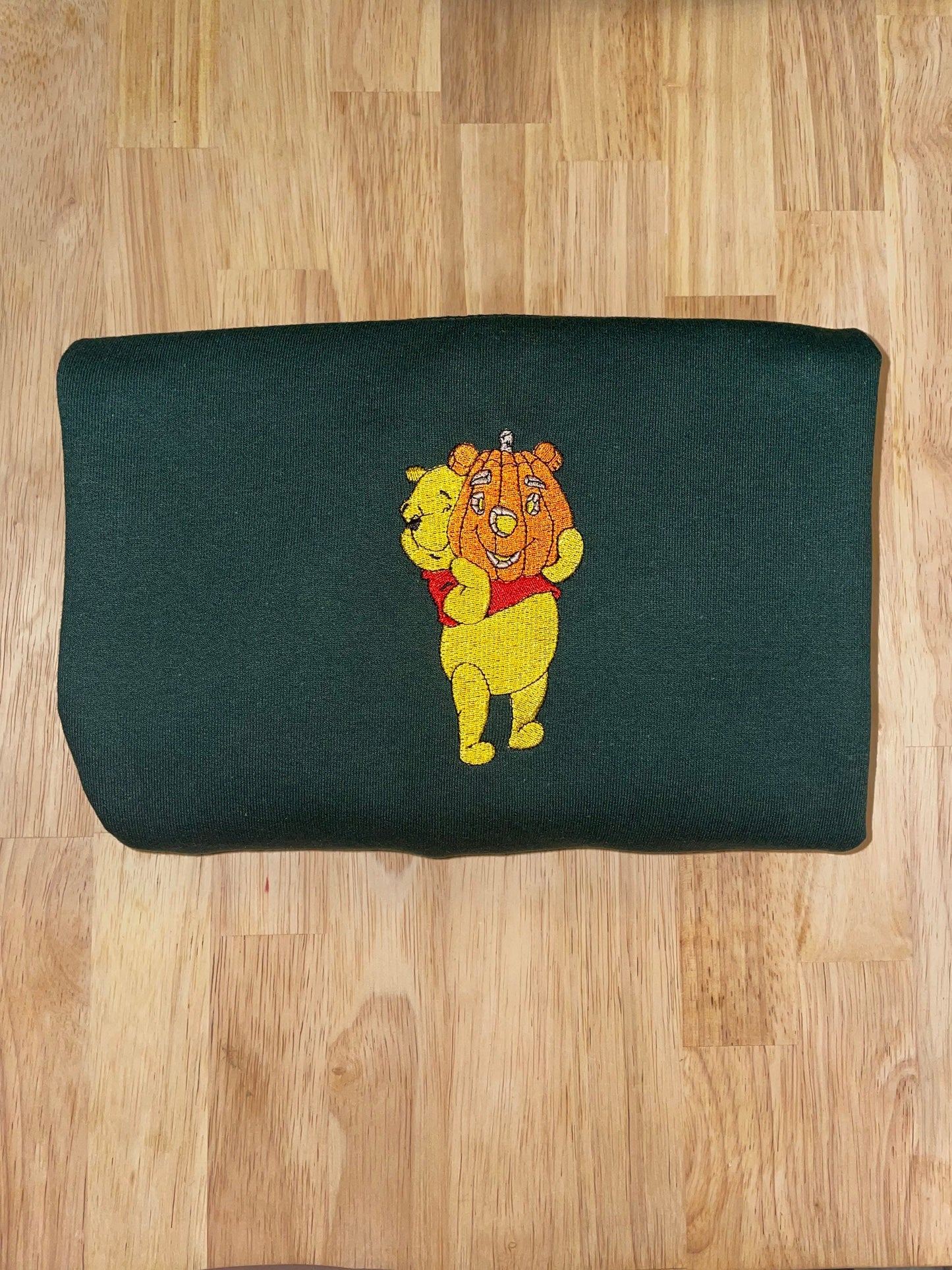 Fall Winnie the Pooh Embroidered Sweatshirt - Embroidered Crewneck - Custom Sweatshirt - Fall Sweater - Halloween Sweater