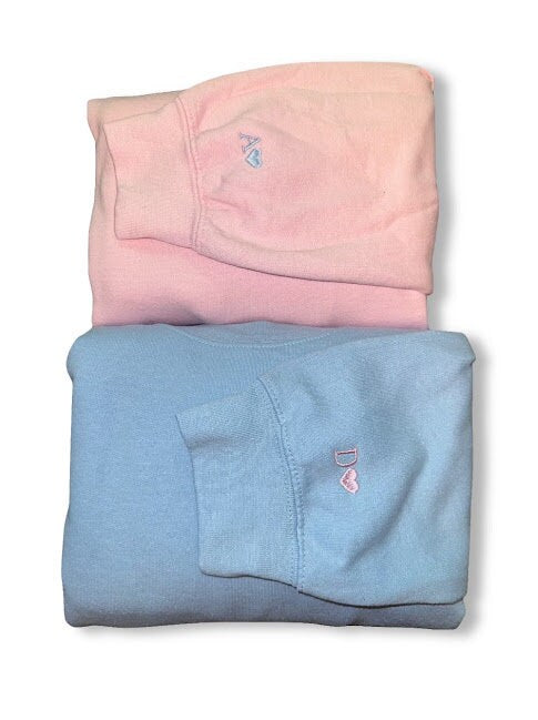 Custom Embroidered Sleeve Initial... Embroidered Sweatshirt - Embroidered Crewneck - Custom Sweatshirt - Couples Sweater - Initials W/ Heart