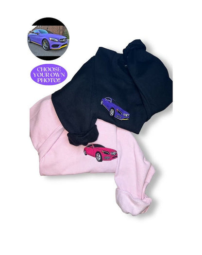 Custom Embroidered Car Sweatshirt, Personalized Gift for Him or Her, Gift For Dads, Car Lover, Pickup Truck Owner, Car Crewneck,