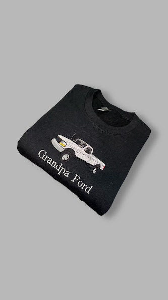 Custom Embroidered Car Sweatshirt With Text, Personalized Gift for Him or Her, Gift For Dads, Car Lover, Pickup Truck Owner, Car Crewneck,