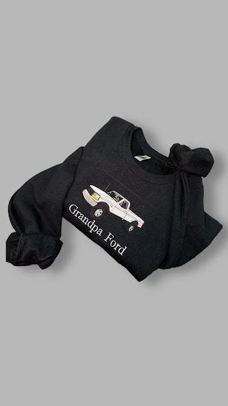 Custom Embroidered Car Sweatshirt With Text, Personalized Gift for Him or Her, Gift For Dads, Car Lover, Pickup Truck Owner, Car Crewneck,