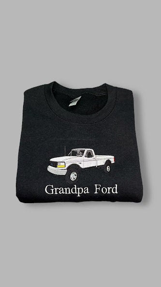 Custom Embroidered Car Sweatshirt With Text, Personalized Gift for Him or Her, Gift For Dads, Car Lover, Pickup Truck Owner, Car Crewneck,