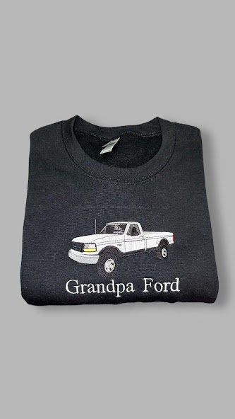 Custom Embroidered Car Sweatshirt With Text, Personalized Gift for Him or Her, Gift For Dads, Car Lover, Pickup Truck Owner, Car Crewneck,