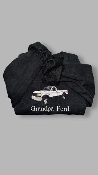 Custom Embroidered Car Sweatshirt With Text, Personalized Gift for Him or Her, Gift For Dads, Car Lover, Pickup Truck Owner, Car Crewneck,