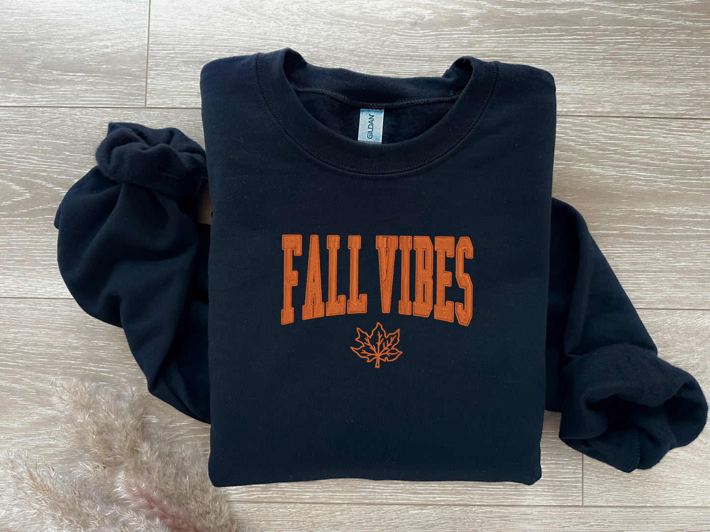 EMBROIDERED Fall Vibes Sweatshirt, Fall Sweaters for Him and Her, Sweaters for Fall, Embroidered Sweatshirt, Clothing for Fall, Halloween