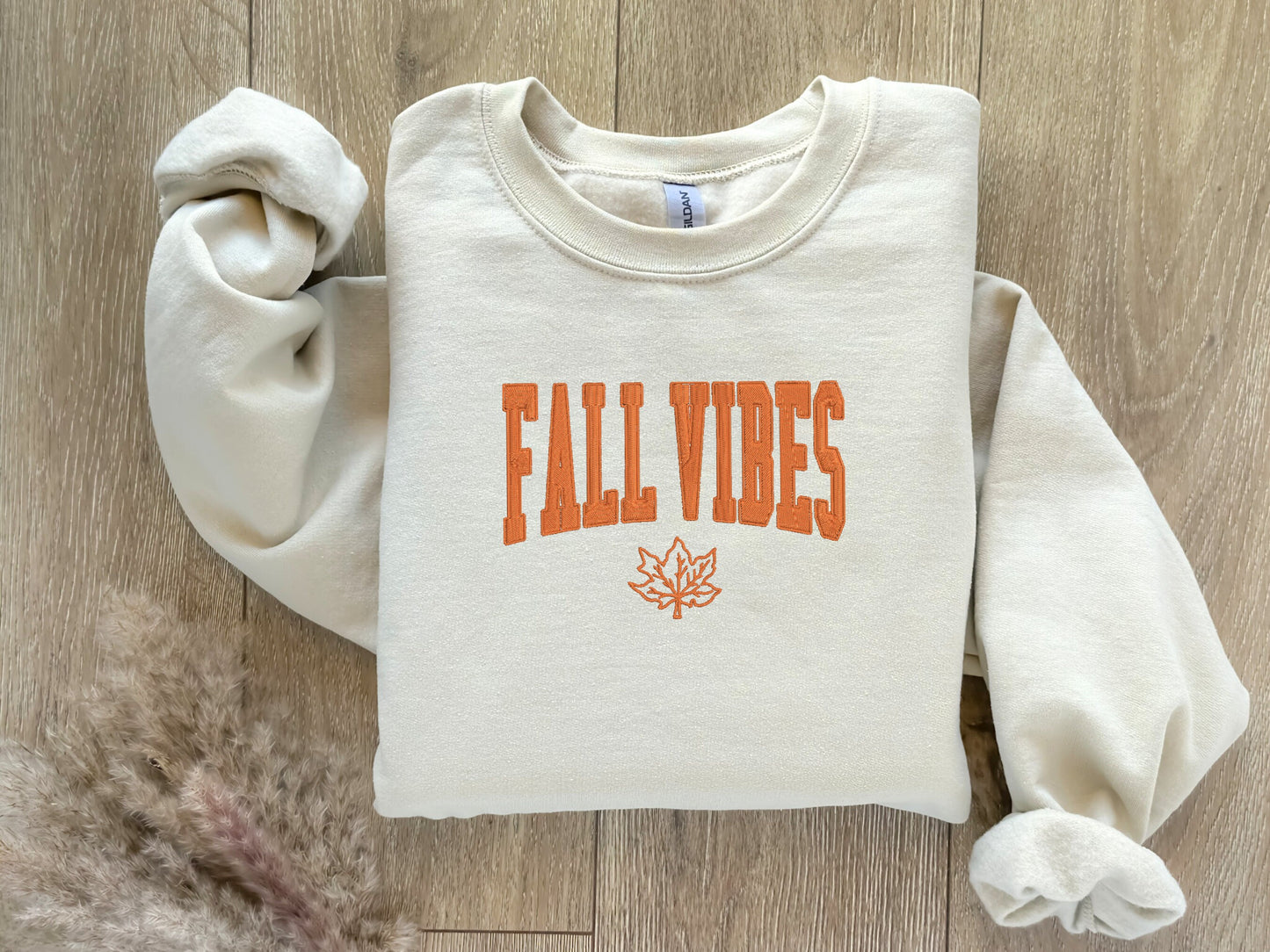 EMBROIDERED Fall Vibes Sweatshirt, Fall Sweaters for Him and Her, Sweaters for Fall, Embroidered Sweatshirt, Clothing for Fall, Halloween