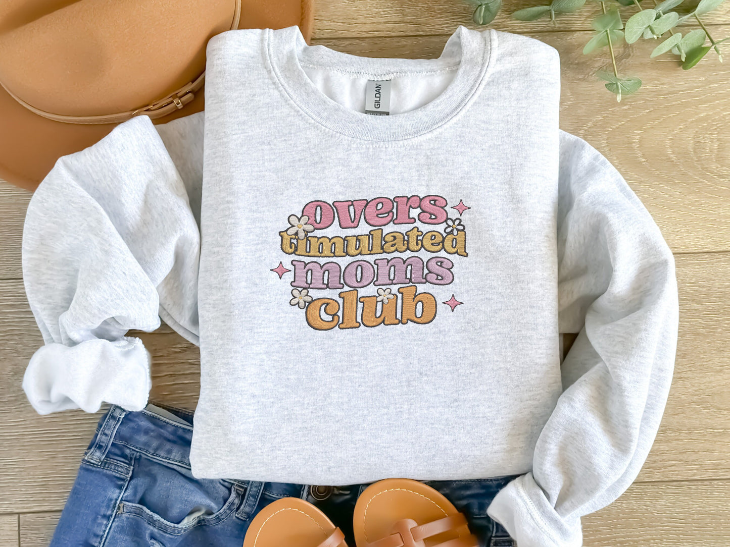 EMBROIDERED Overstimulated Moms Club, Gift for Moms, New Mothers Gift, Overstimulated, Mom Sweatshirt, Gift for Her, Mother's Day Gift