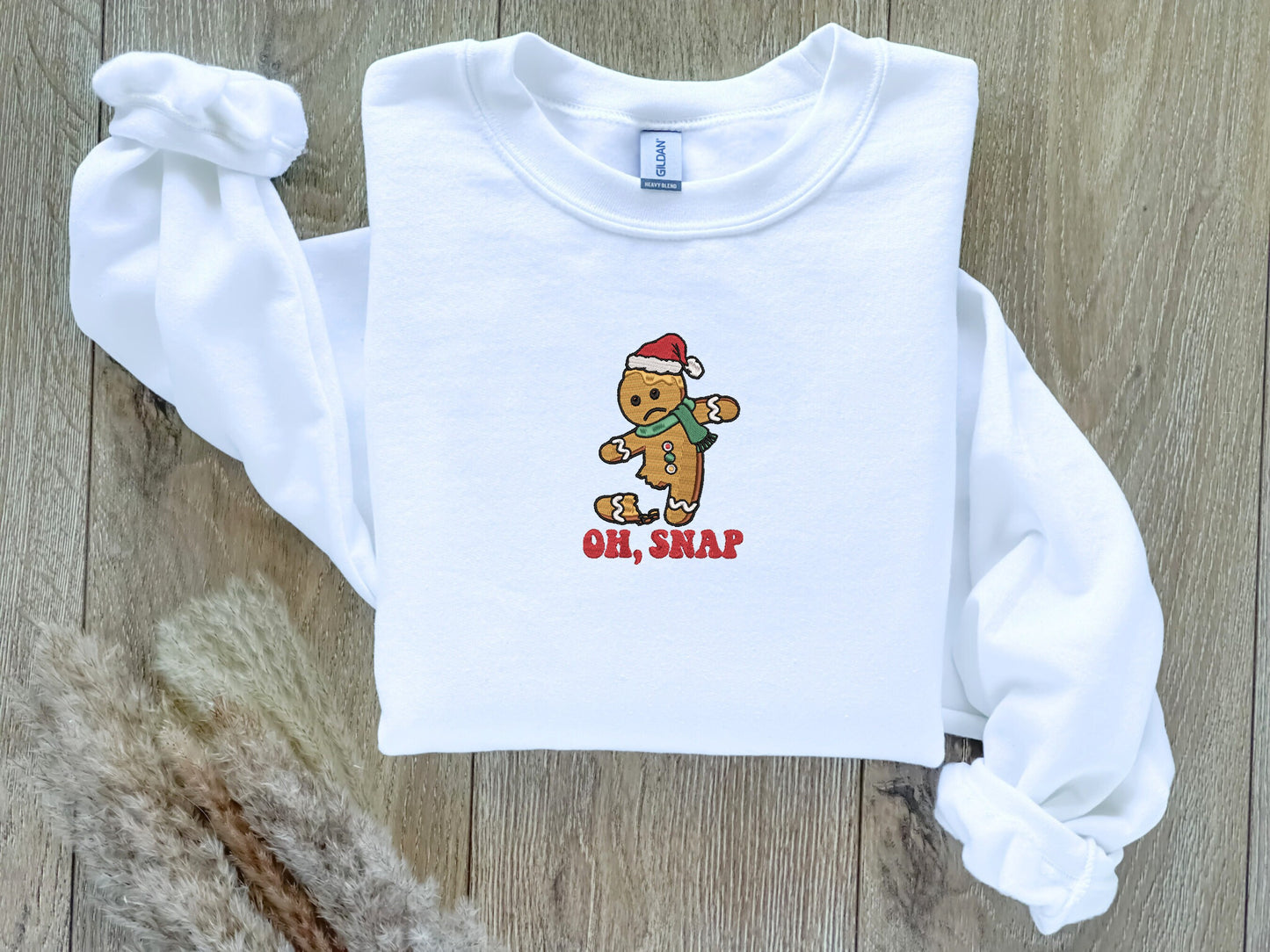 EMBROIDERED| Gingerbread Man Oh Snap Christmas Sweatshirt, Christmas Cookies, Holiday Baking, Christmas Gift, Funny Holiday Sweater