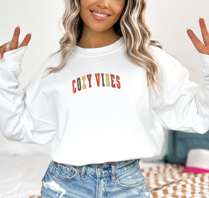 EMBROIDERED| Cozy Vibes Sweatshirt, Cozy Season, Get Cozy Crewneck, Cozy Merry Christmas, Winter Sweatshirt, Stay Home, Homebody Sweater