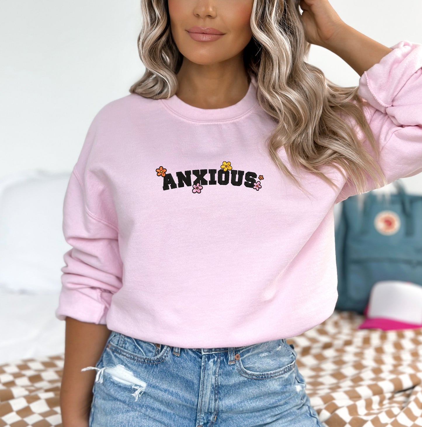 EMBROIDERED| Anxious Sweatshirt, Mental Health Sweatshirt, Tomorrow Needs You Crewneck, Aesthetic Sweater, Anxiety Sweatshirt