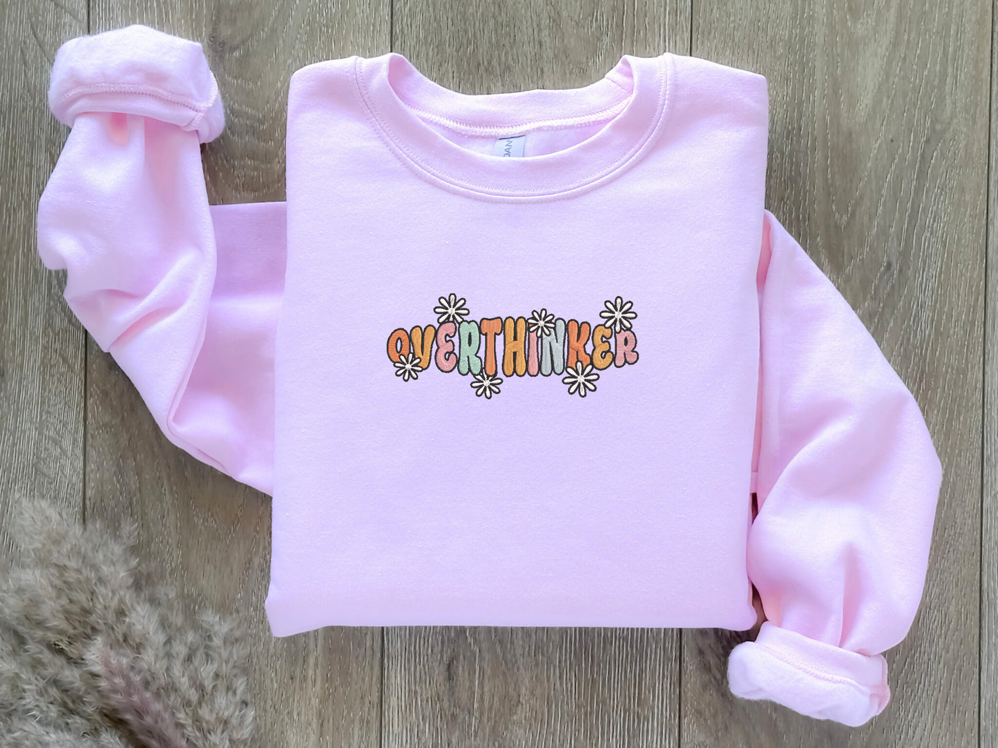 EMBROIDERED| Overthinker Sweatshirt, Anxiety Crewneck, Mental Health Shirt, Self Care Sweater, Self Love, Gift For Overthinkers, Trendy