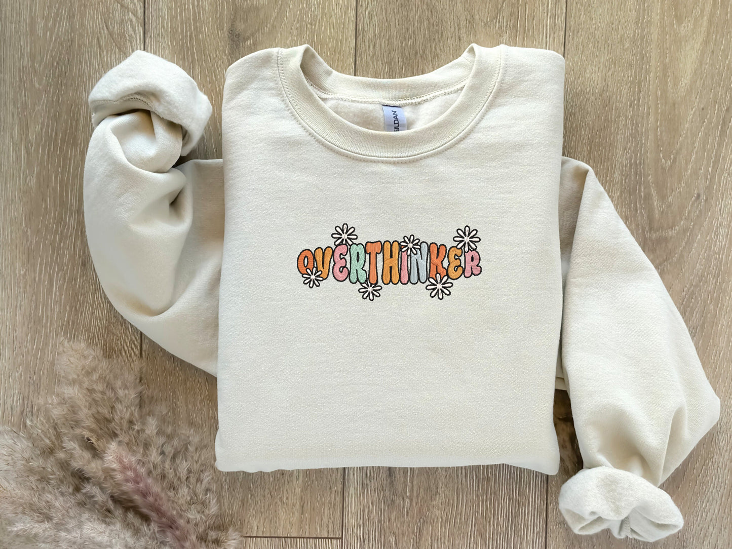 EMBROIDERED| Overthinker Sweatshirt, Anxiety Crewneck, Mental Health Shirt, Self Care Sweater, Self Love, Gift For Overthinkers, Trendy