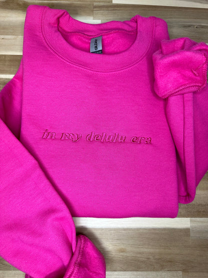 EMBROIDERED| In My Delulu Era Sweatshirt, Delulu Era, Cozy Crewneck, Trendy Sweaters, Personalized, Gift for her