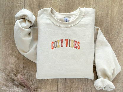 EMBROIDERED| Cozy Vibes Sweatshirt, Cozy Season, Get Cozy Crewneck, Cozy Merry Christmas, Winter Sweatshirt, Stay Home, Homebody Sweater