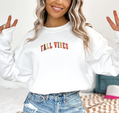 EMBROIDERED| Fall Vibes Sweatshirt, Embroidered Fall Sweater, Fall Crewneck, Gift For Her, Sweatshirts Women, Halloween Costume, Vintage