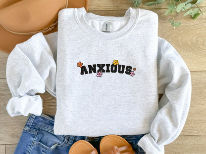 EMBROIDERED| Anxious Sweatshirt, Mental Health Sweatshirt, Tomorrow Needs You Crewneck, Aesthetic Sweater, Anxiety Sweatshirt