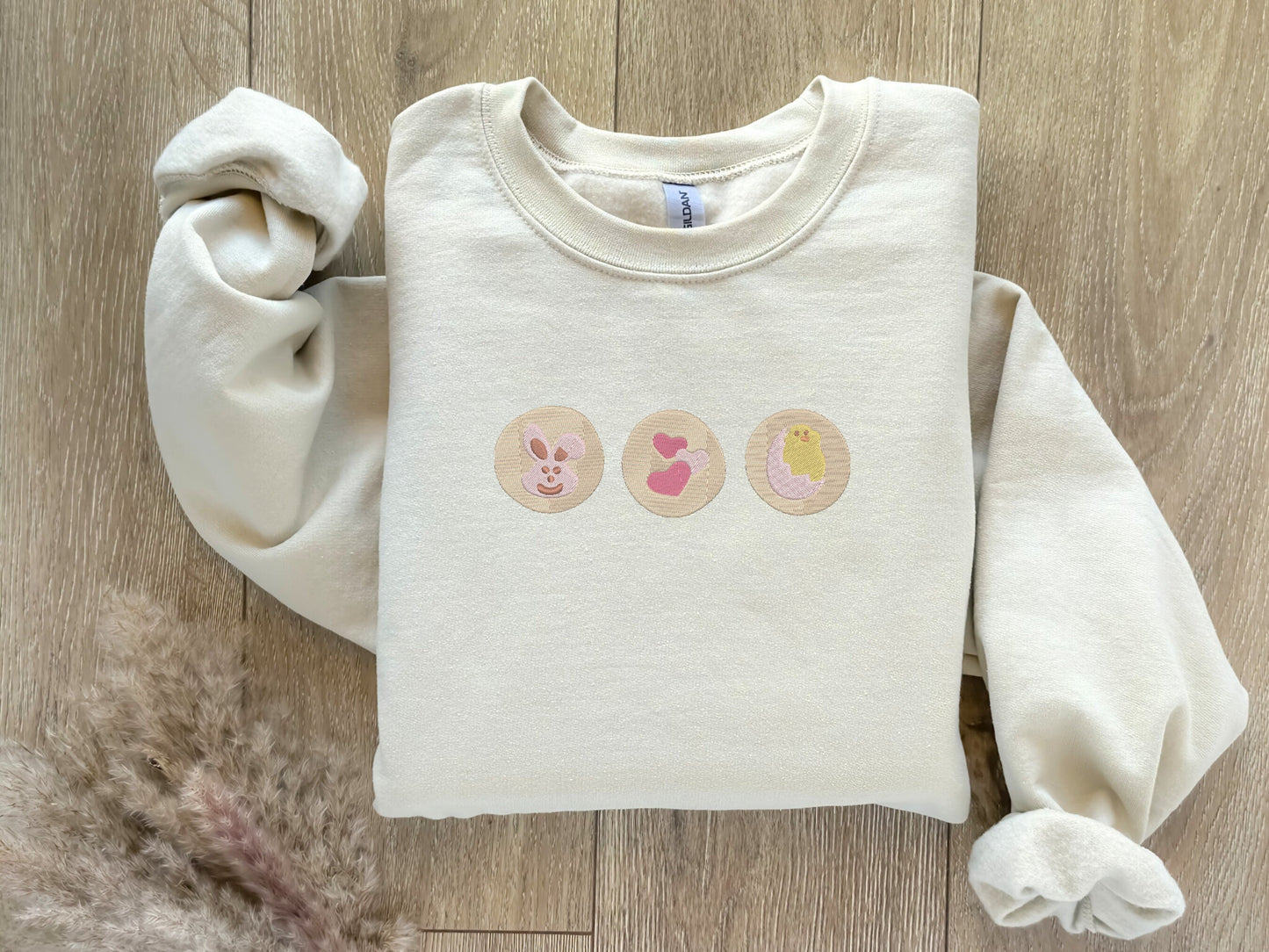 EMBROIDERED Easter Cookies Sweatshirt, Spring Holiday Apparel, Easter Fashion, Festive Apparel, Oversized Sweatshirt, Spring Wardrobe, Trend