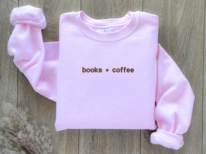 Books & Coffee - Embroidered Sweatshirt