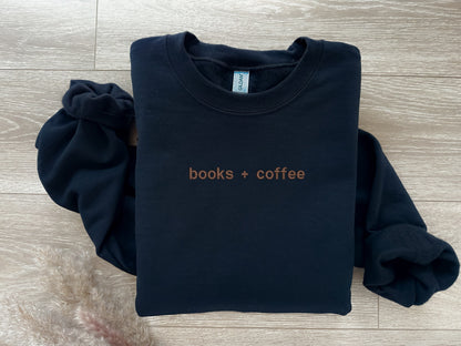 Books & Coffee - Embroidered Sweatshirt