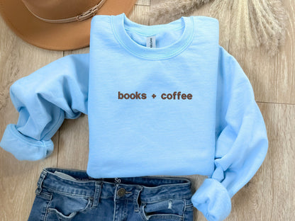 Books & Coffee - Embroidered Sweatshirt