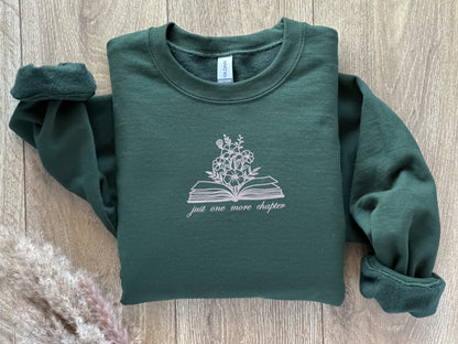 Just One More Chapter - Embroidered Sweatshirt