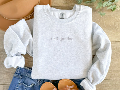 EMBROIDERED| Custom Sweatshirt, Personalized Gift, Gift for Her and Him, Couples Gift, Unique Gift, Custom Embroidered Sweater, Name Shirt