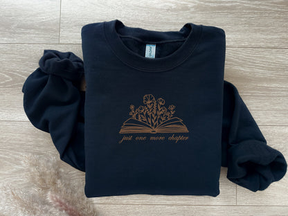 Just One More Chapter - Embroidered Sweatshirt