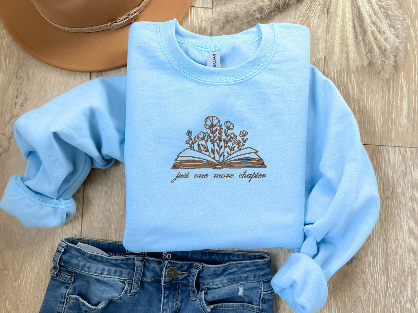 Just One More Chapter - Embroidered Sweatshirt