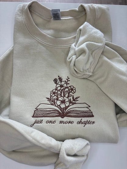 Just One More Chapter - Embroidered Sweatshirt