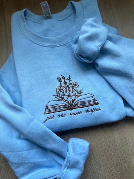 Just One More Chapter - Embroidered Sweatshirt