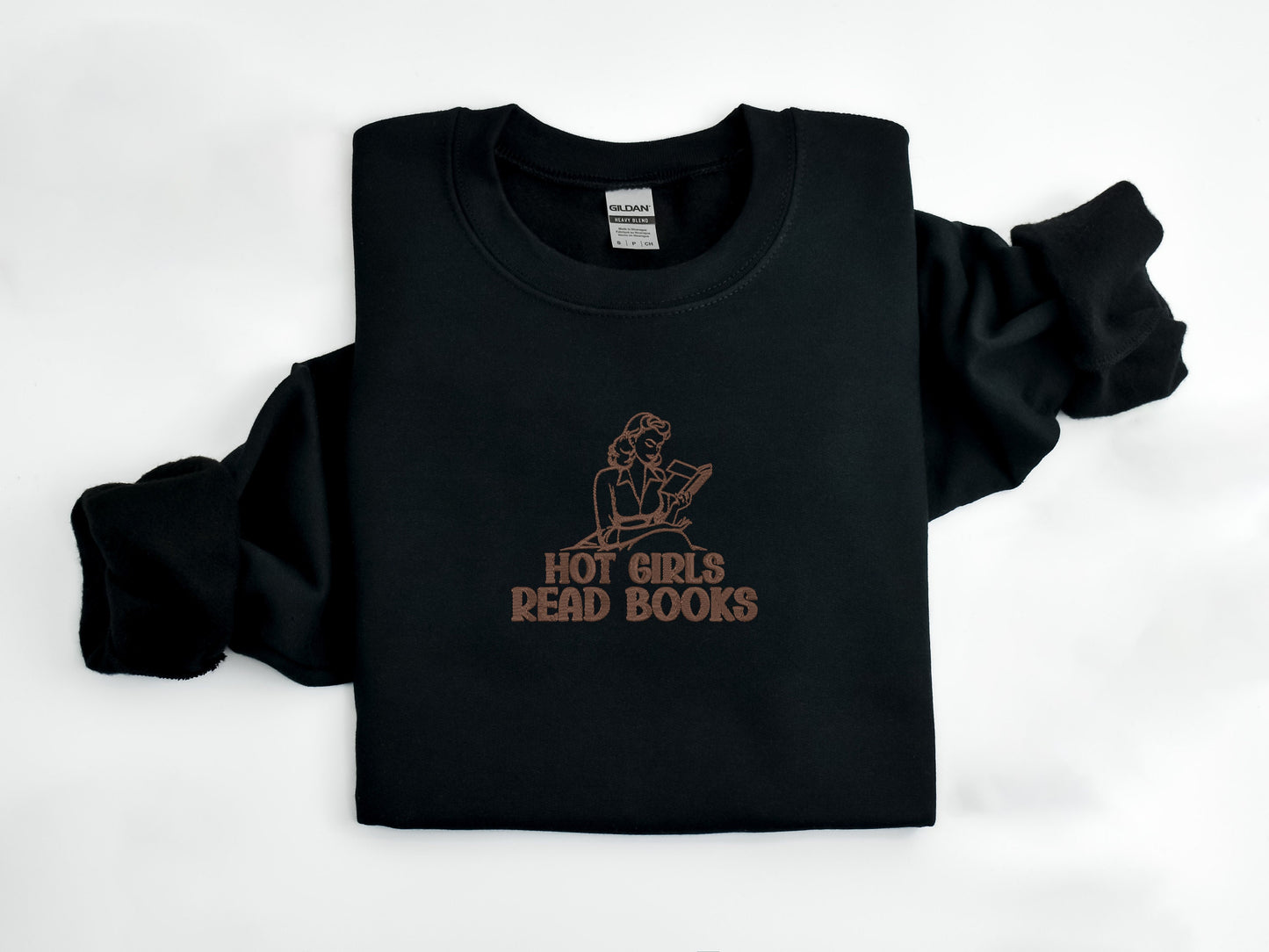 Hot Girls Read Books (Retro) - Embroidered Sweatshirt