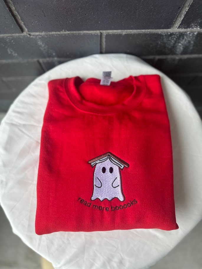 Read More Boooooks Ghost - Embroidered Sweatshirt