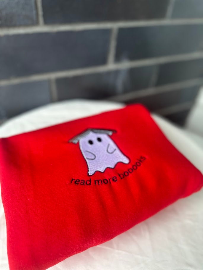 Read More Boooooks Ghost - Embroidered Sweatshirt