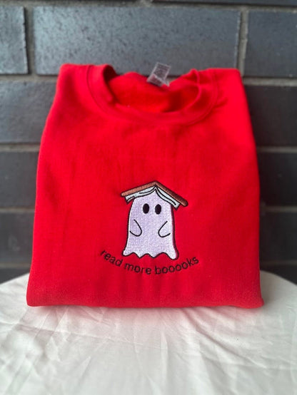 Read More Boooooks Ghost - Embroidered Sweatshirt