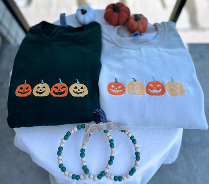 EMBROIDERED Jack O Lantern Sweatshirt, Embroidered Pumpkin Sweater, Halloween Crewneck, Fall Sweatshirt, Spooky Season, Pumpkin Carving