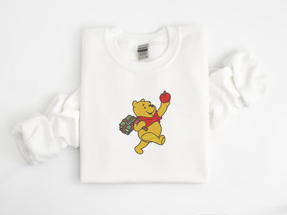 EMBROIDERED Fall Winnie The Pooh Sweatshirt, Apple Picking, Pumpkin Picking Shirt, Halloween Sweatshirt, Fall Themed Clothing, Vintage Shirt