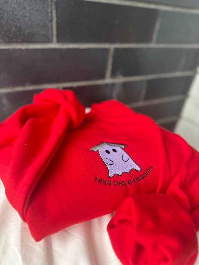 Read More Boooooks Ghost - Embroidered Sweatshirt