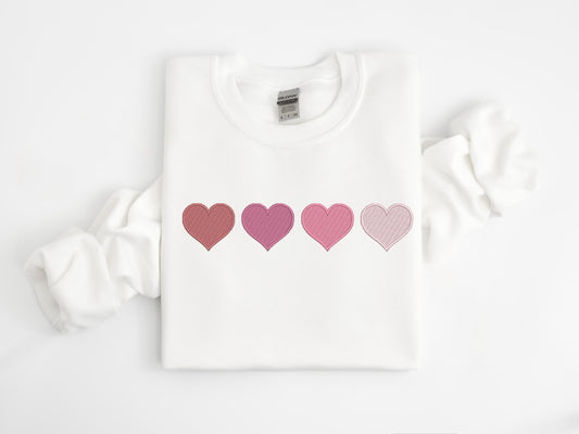 EMBROIDERED Valentines Day Sweatshirt, Heart Sweatshirt, Coquette Heart, Gift For Her, Teacher Sweater, Couple Sweatshirt, XOXO, Womens Gift