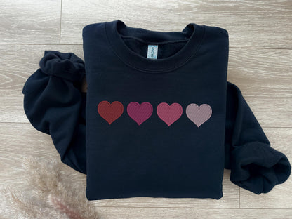 EMBROIDERED Valentines Day Sweatshirt, Heart Sweatshirt, Coquette Heart, Gift For Her, Teacher Sweater, Couple Sweatshirt, XOXO, Womens Gift