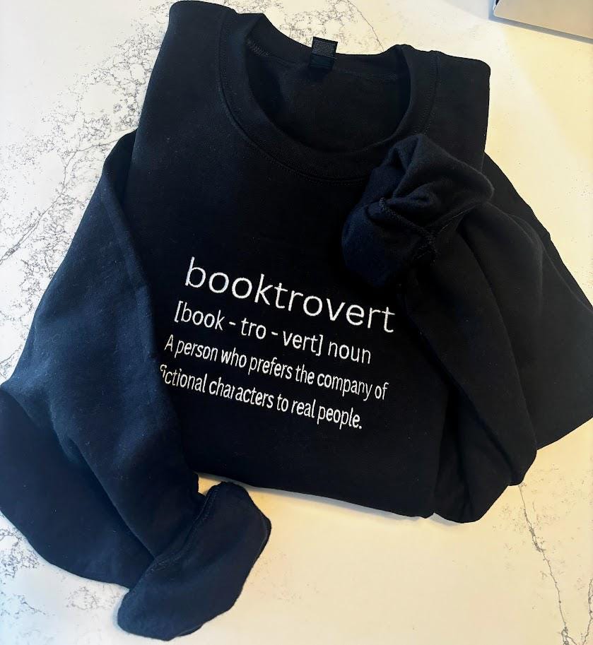 Booktrovert - Embroidered Sweatshirt