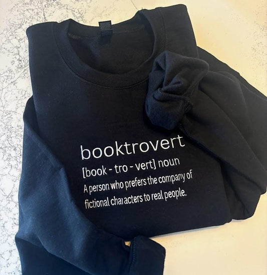 Booktrovert - Embroidered Sweatshirt